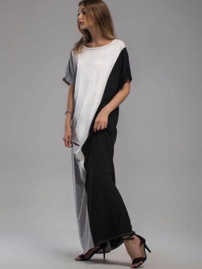Downtown Color Block Maxi Dress