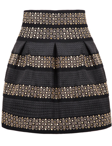 Rivet High-Waisted Skirt