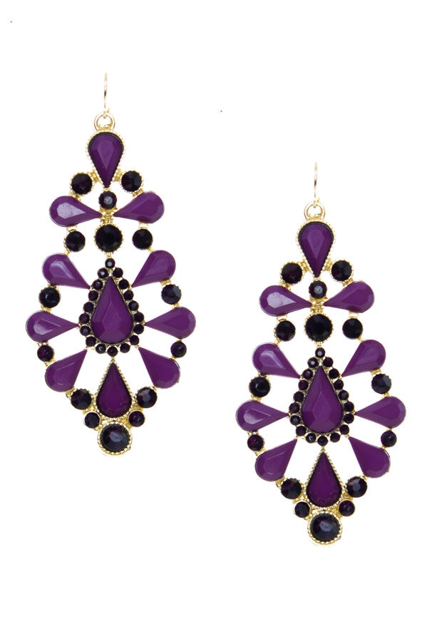 Iris Stone Blossom Earrings