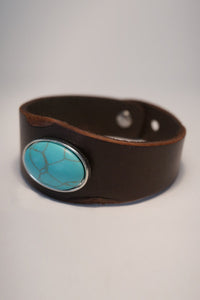 Water Stone Leather Cuff